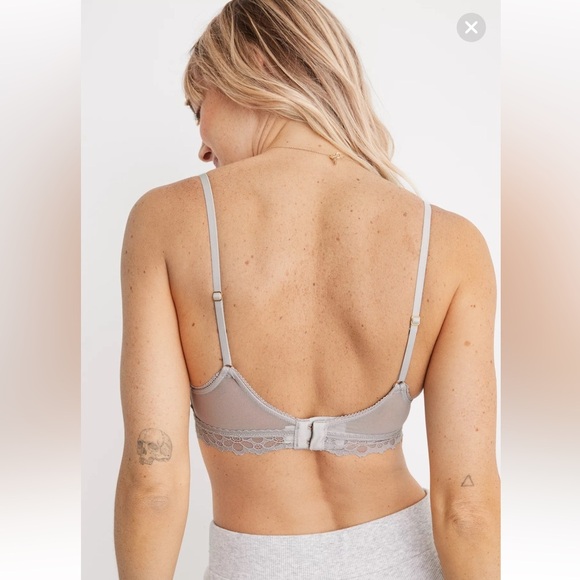 Aerie Free-To-Be Lace Padded Plunge Bralette Blush Pink Medium - Picture 2 of 12